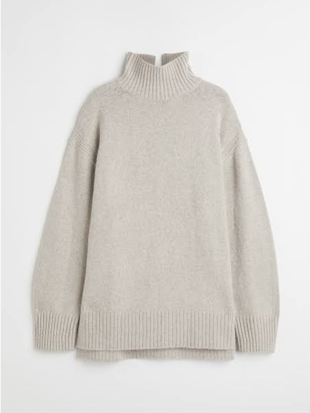 H&M light beige oversized turtleneck sweater size S